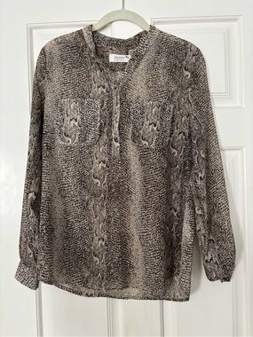 Anany Snake-Print Long Sleeve Blouse